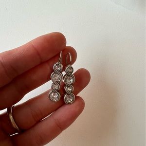 Diamond silver Brighton tear drop earrings